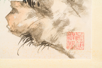 Wu Hufan 吳湖帆 (1894-1968): 'Bamboo and rocks', ink and colour on paper, dated 1949