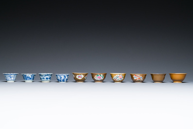 A very extensive collection of Chinese cups and saucers, Kangxi and later