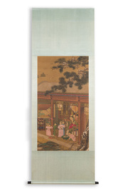 Chinese school: 'Emperor Qianlong with children', ink and colour on silk, 18/19th C.