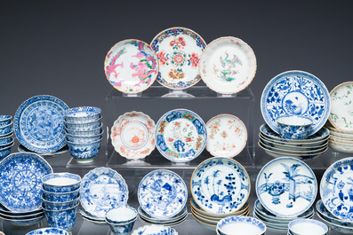 A very extensive collection of Chinese cups and saucers, Kangxi and later