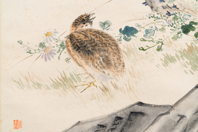 Chen Shuren 陳树人 (1884-1948): 'Quail', ink and colour on paper