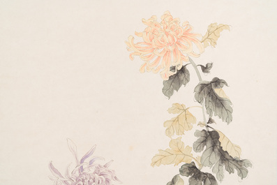 Xie Yuemei 謝月眉 (1906-1998): 'Chrysanthemum', ink and colour on paper