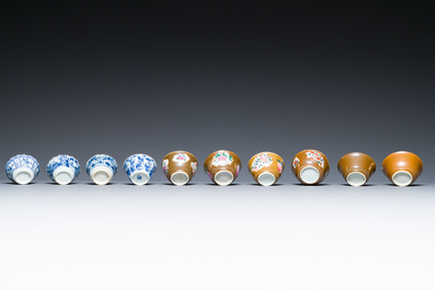 A very extensive collection of Chinese cups and saucers, Kangxi and later