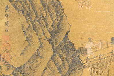 Zhou Chen 周臣 (1460-1535): 'Mountainous landscape', ink on silk