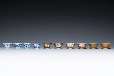 A very extensive collection of Chinese cups and saucers, Kangxi and later