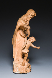 Vierge de l'Apocalypse en terre cuite, Flandre, 16/17&egrave;me