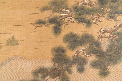 Chinese school: 'Emperor Qianlong with children', ink and colour on silk, 18/19th C.