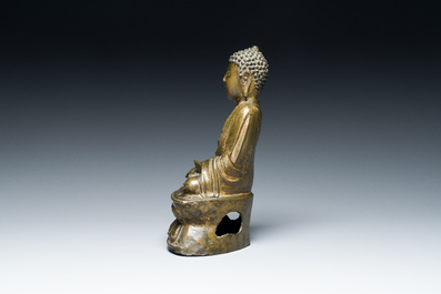 Bouddha en bronze dor&eacute;, Chine, 17/18&egrave;me