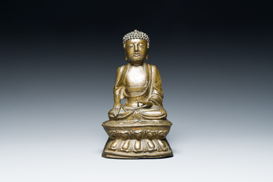 Bouddha en bronze dor&eacute;, Chine, 17/18&egrave;me