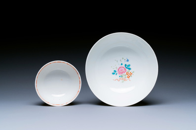 Een diverse collectie Chinees blauw-wit en famille rose porselein, Yongzheng en later