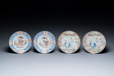 Twee paar Chinese famille rose borden, Yongzheng
