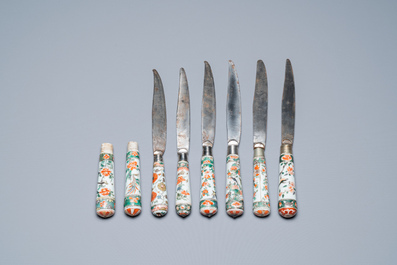Acht Chinese famille verte mesheften, Kangxi