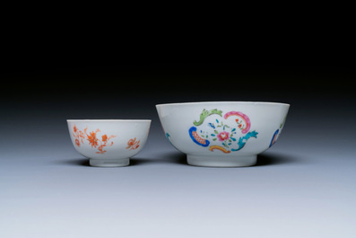 Een diverse collectie Chinees blauw-wit en famille rose porselein, Yongzheng en later