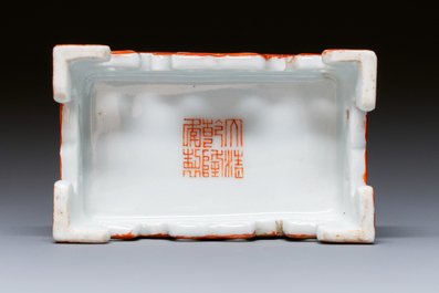 A Chinese famille rose scholar's object, Qianlong mark, Republic