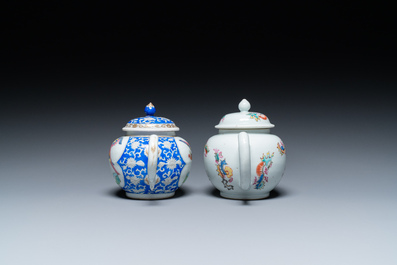 Two unusual Chinese famille rose teapots and covers, Yongzheng/Qianlong