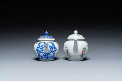 Two unusual Chinese famille rose teapots and covers, Yongzheng/Qianlong