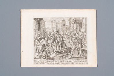 Maarten de Vos, Gerard de Jode, et d'apr&egrave;s Teniers &amp; Brouwer: Huit gravures, 16&egrave;m&egrave; et post&eacute;rieur
