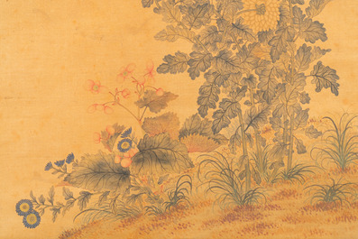 Li Huixian 李蕙仙 (1869-1924): 'Flower', ink and colour on silk