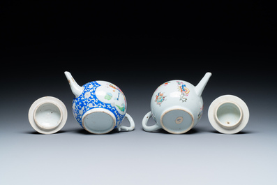 Two unusual Chinese famille rose teapots and covers, Yongzheng/Qianlong