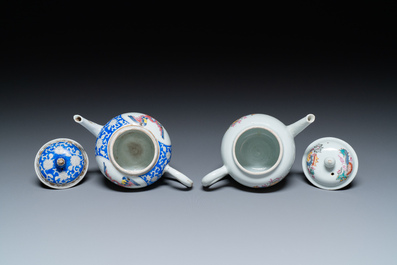 Two unusual Chinese famille rose teapots and covers, Yongzheng/Qianlong