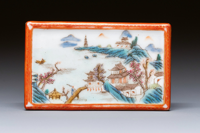 A Chinese famille rose scholar's object, Qianlong mark, Republic