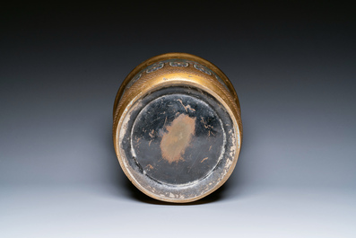 A Chinese cloisonn&eacute; and gilt-bronze jardini&egrave;re, 18/19th C.
