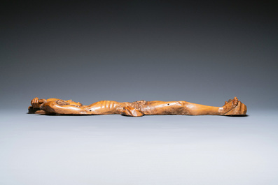 A large German basswood sculpture of Saint Sebastian, probably Lower Rhine, 16th C.