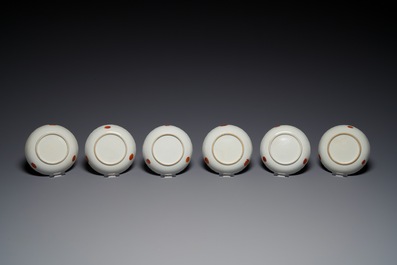 Nine Chinese famille rose 'tobacco leaf' wares, Qianlong