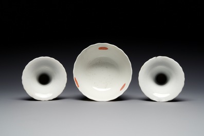 Nine Chinese famille rose 'tobacco leaf' wares, Qianlong