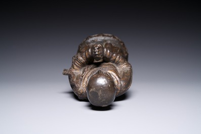 A Chinese gilt bronze standing Buddha, Ming