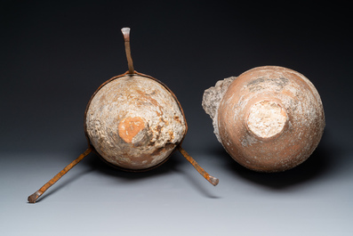 Two Roman terracotta wine transport amphorae, 2nd/1st C. b.C