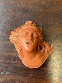 Sculpture d'une t&ecirc;te de femme en corail rouge, Trapani, Italie, 19&egrave;me