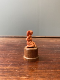 Sculpture d'un ch&eacute;rubin en corail rouge, Trapani, Italie, 19&egrave;me
