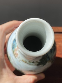 Two Chinese famille rose vases, 20th C.
