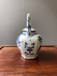 Een Chinese blauw-witte wijnkan met kylins, Transitie periode