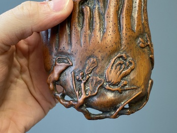 Main de Bouddha en bois de bambou sculpt&eacute;, Chine, 17/18&egrave;me