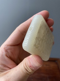 Trois pi&egrave;ces ajour&eacute;es en jade blanc, Chine, Qing