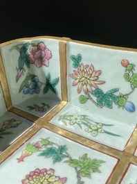 Bol de forme carr&eacute;e en porcelaine de Chine famille rose, marque et &eacute;poque de Daoguang