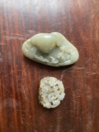 Two Chinese jade carvings, Qing