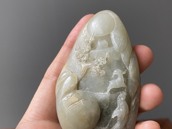 Two Chinese jade carvings, Qing