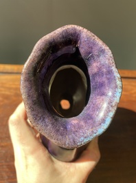 A Chinese monochrome aubergine-glazed vase, 19th C.