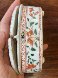 Een zeldzame Chinese famille verte specerijendoos, Kangxi