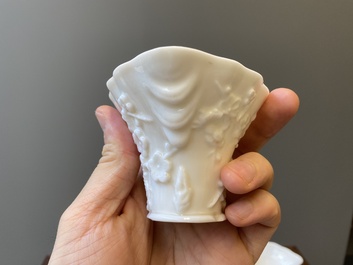 Eleven Chinese Dehua blanc de Chine cups, 17th C. and later