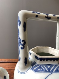 Een Chinese blauw-witte wijnkan met kylins, Transitie periode