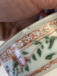 Een zeldzame Chinese famille verte specerijendoos, Kangxi