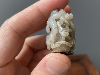 Two Chinese jade carvings, Qing