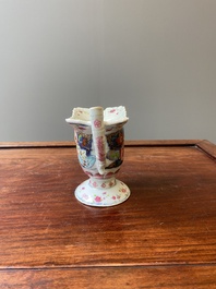 Een Chinese famille rose kan met decor van tabaksbladeren, Qianlong