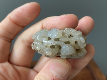 Two Chinese jade carvings, Qing