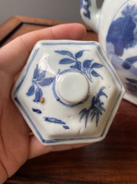 Een Chinese blauw-witte wijnkan met kylins, Transitie periode