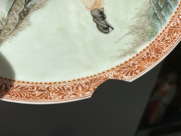 Three Chinese famille rose plates, signed Wang Xiliang 王锡良 and Zeng Fuqing 曾福慶, dated 1936
